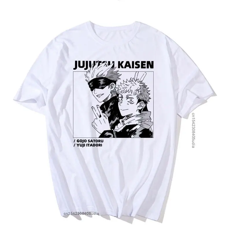 Harajuku Men's Tshirt Jujutsu Kaisen Printed Unisex Oversized T Shirt Cool Cartoon Anime Casual T-Shirt Male Streetwear Tops