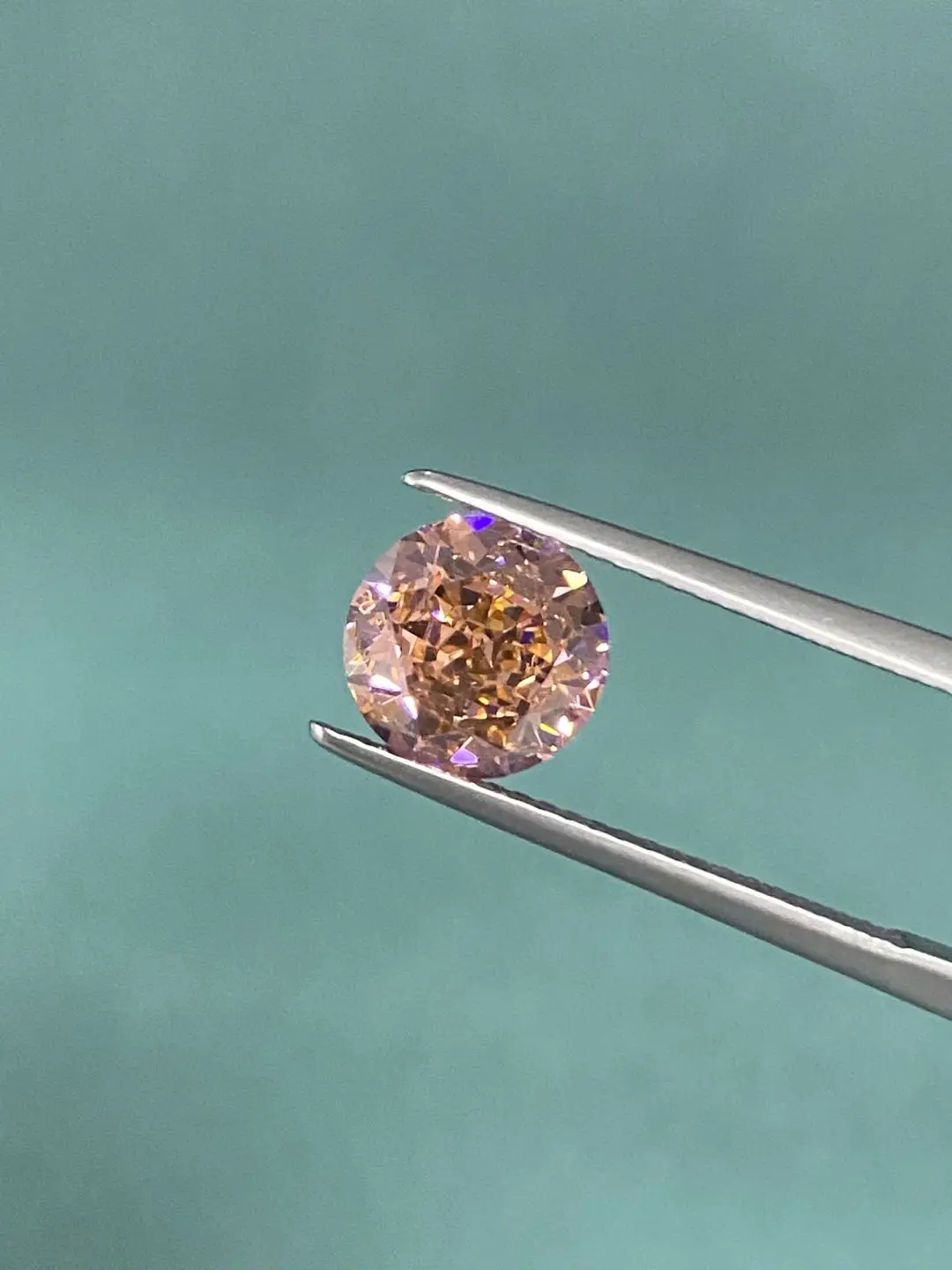 Pirmiana Hot Sale Crushed Ice Cutting Round Shape Paparacha Color CZ Gemstone for Diy Jewelry Rings Earrings Necklaces Making