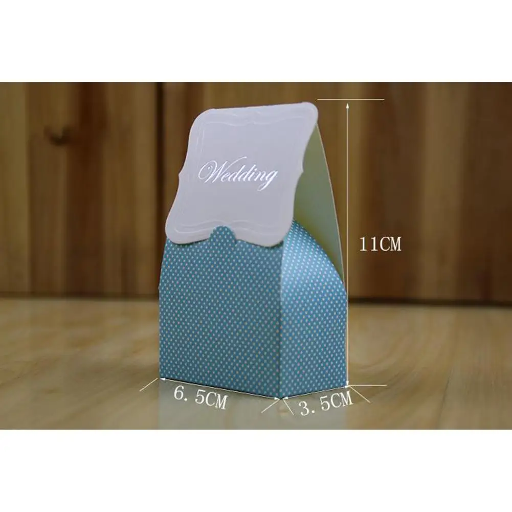 AsyPets 50 шт./упак. Свадебная конфетная коробка синее пятно в полоску розового цвета