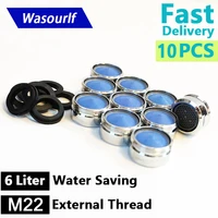 wasourlf 10 pcs water saving faucet aerator 6l 8l m22 male thread external tap spout bubble accessories bathroon basin kitchen