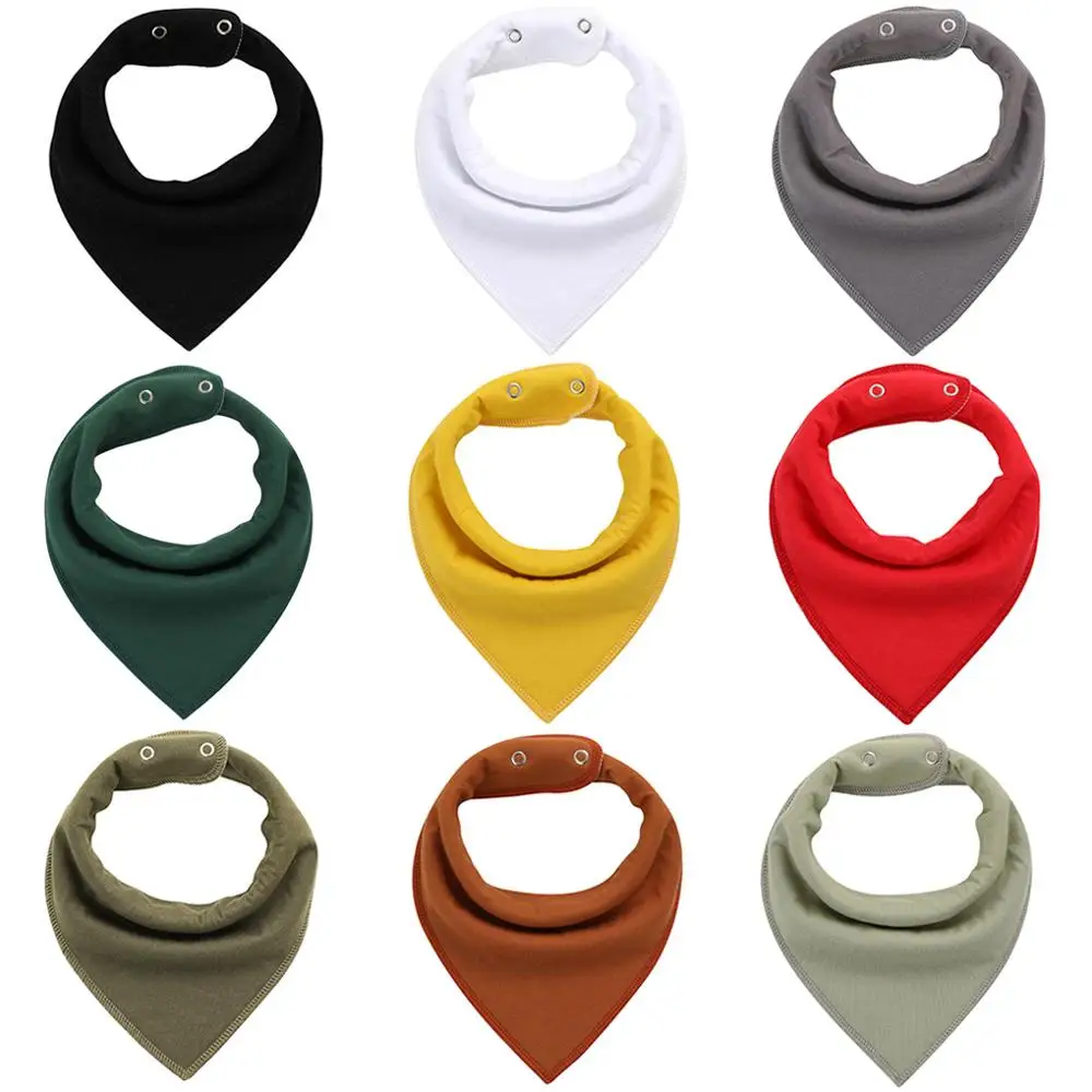 

Baby bib Triangular cotton bib Pure color saliva towel baby boy and girl feeding apron absorbent cloth turban bib