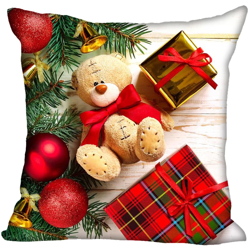 

Merry Christmas Pillow Cover Christmas Bedroom Home New Year Decorative Pillowcase Square Zipper Pillow Cases Satin Soft No Fade
