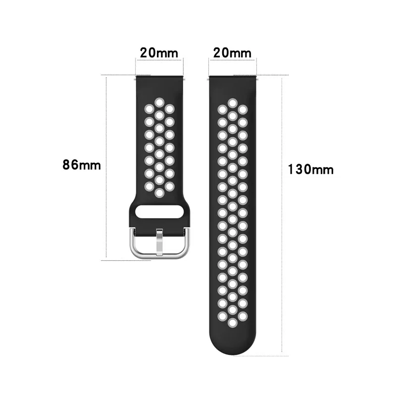 Ремешок силиконовый для samsung galaxy active 2 40/watch 4 band спортивный браслет Amazfit bip u pro Garmin