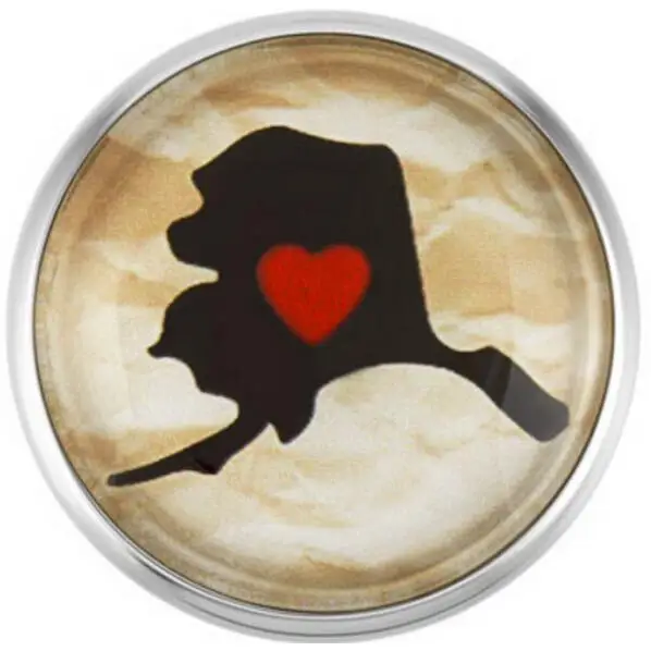 New Alaska State Snap Buttons Glass Ginger Charms Fit 18mm DIY Bracelets/Necklace Jewelry 20Pcs/lot | Украшения и аксессуары