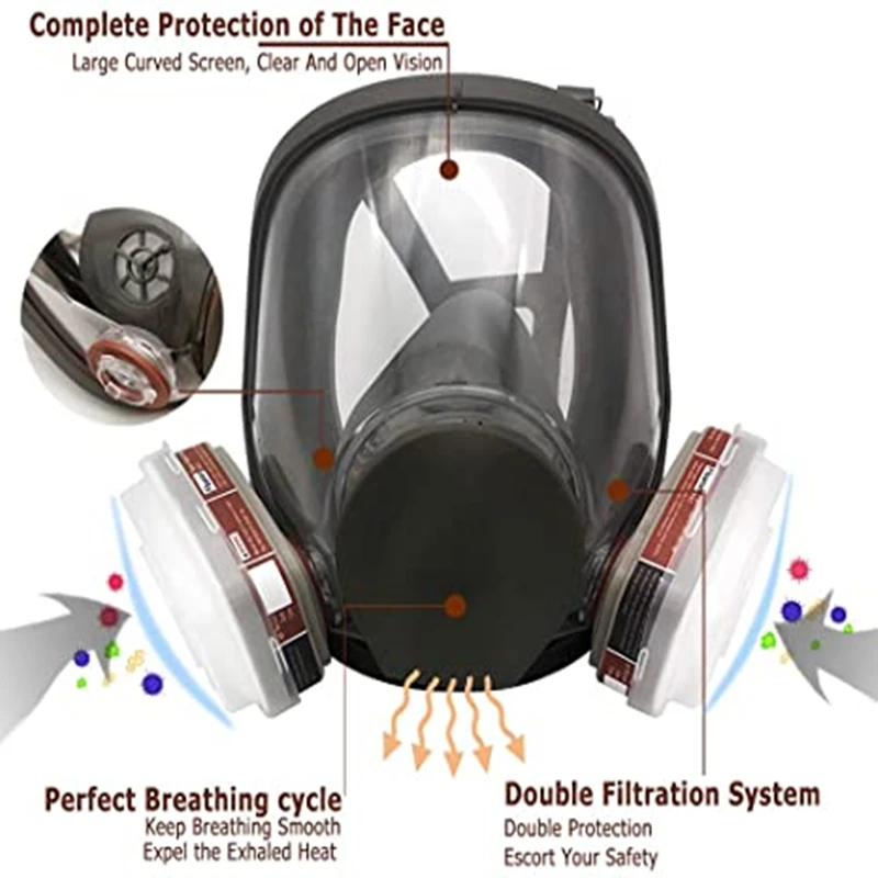 SJL 3/17PCS Protection Safety Respirator Gas Mask same For 6800 Painting Spraying Full Face Facepiece | Безопасность и защита