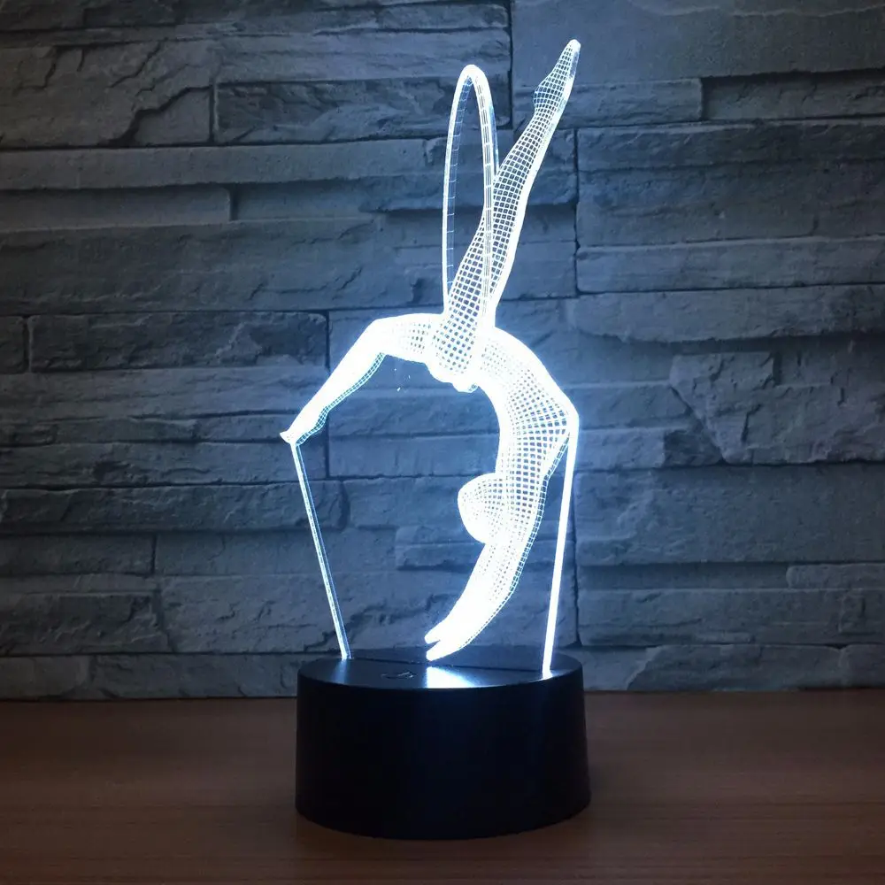 3D-лампа Eurhythmics, светодиодный ночник, 7 цветов, меняющий с USB-зарядкой, настольная лампа, отдельно стоящий ночник для художественной гимнастики (art.: 3920cc499bb08) - 3920cc499bb08