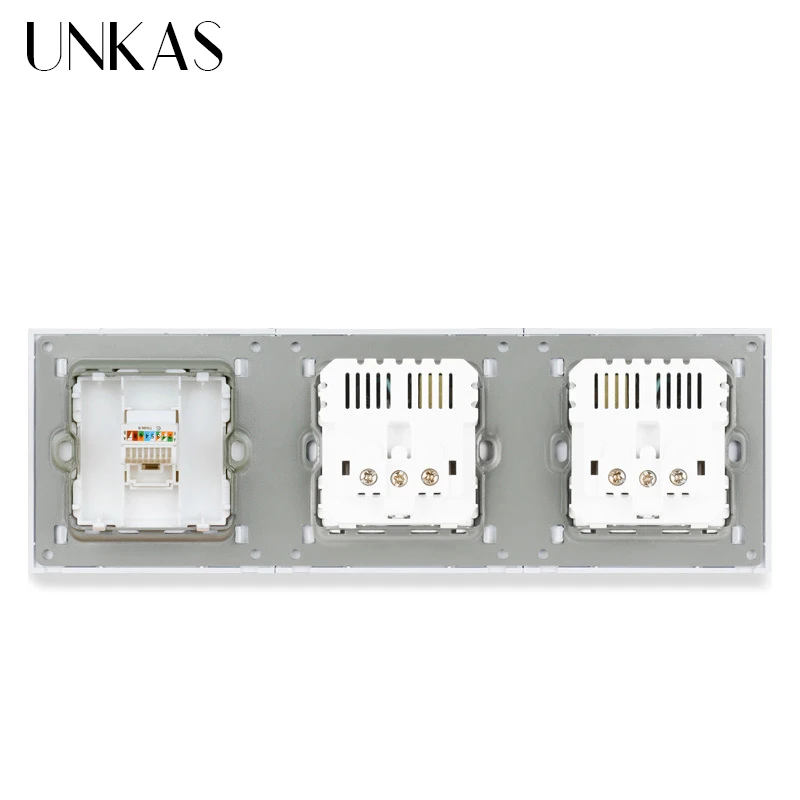 UNKAS ПК пластиковая панель двойная планка с 4 USB-портами для зарядки +