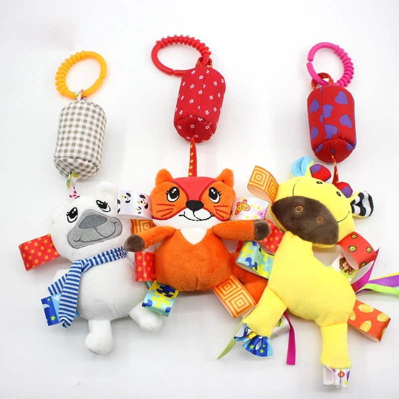 

Baby Bed Bell Cute Newborn Soft Plush Crib Hanging Rattle Toys For Crib Bed Stroller Cartoon Animal Hanging Rattle Doll