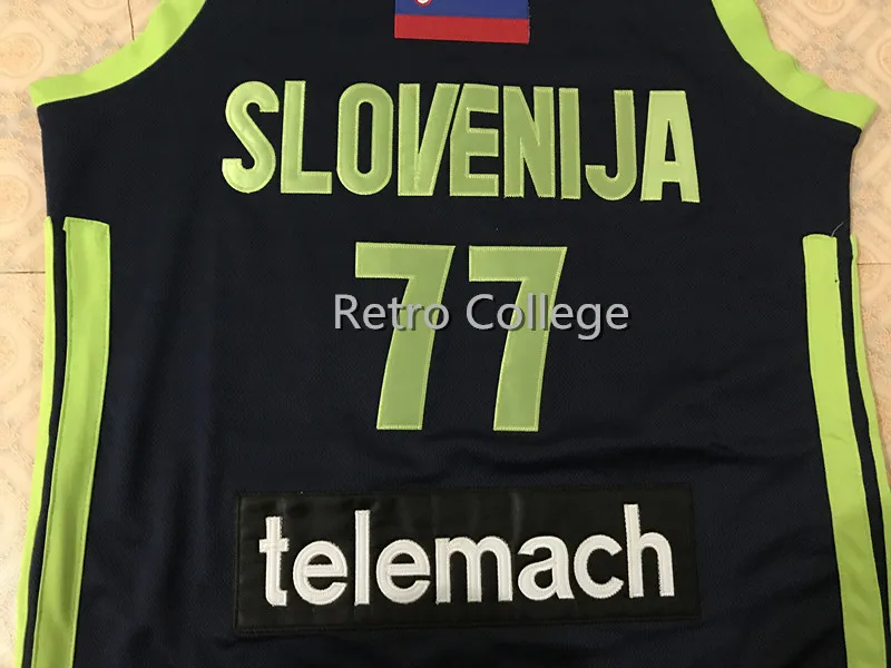 

77 Luka Doncic slovenija telemach men's bule Basketball Jersey Mens Stitched Custom Any Number Name jerseys