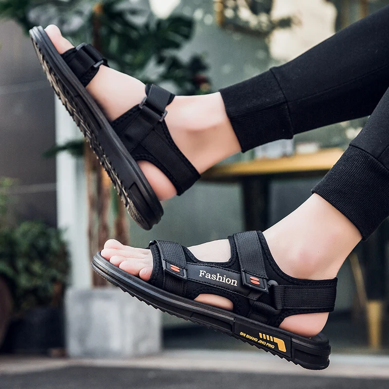 

Сандалии мужские износостойкие, Нескользящие пляжные сандалии на толстой подошве, для вентиляции, Уличная обувь для бассейна, на платформе,...