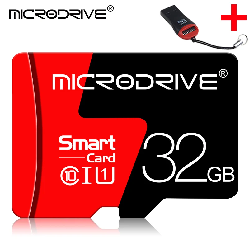 Карта памяти класса 10 8 ГБ 16 ГБ 32 ГБ micro sd карта 64 Гб 128 ГБ tarjeta microsd 32 Гб mini TF карта 4 Гб флэш-накопитель с бесплатным адаптером - Емкость: 32G and Card Reader