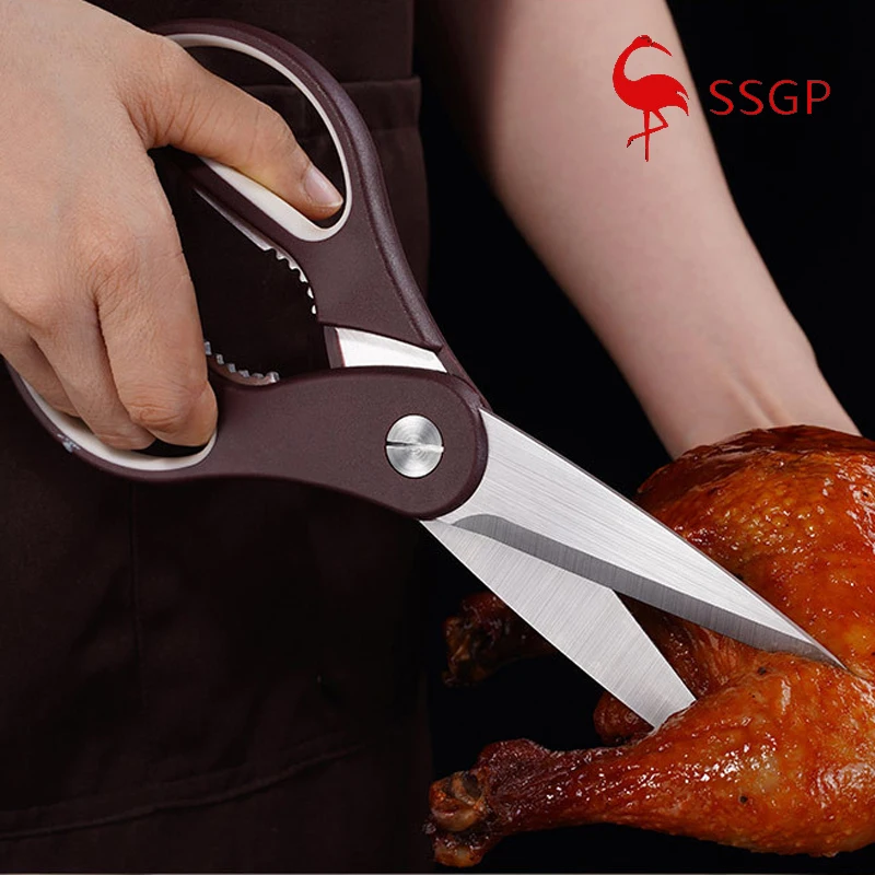 

SSGP Kitchen Scissors Multi-Purpose Fishing Shears Heavy Duty Poultry Sharp Shears for Chicken Food Bone Meat Cooking Herbs Tool