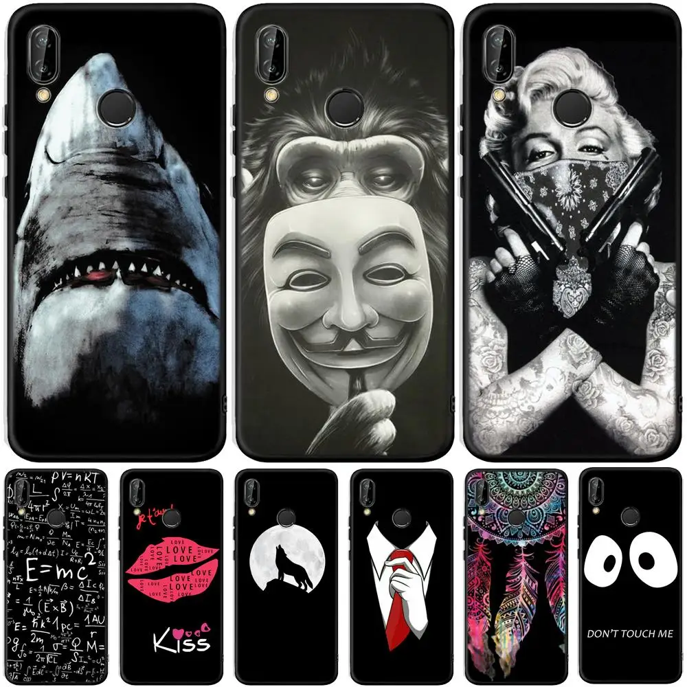 Чехол Shark для Huawei P Smart 2019 P30 P20 Lite Mate 20 Pro Y5 Y6 Y7 Y9 Prime Plus мягкий силиконовый чехол из