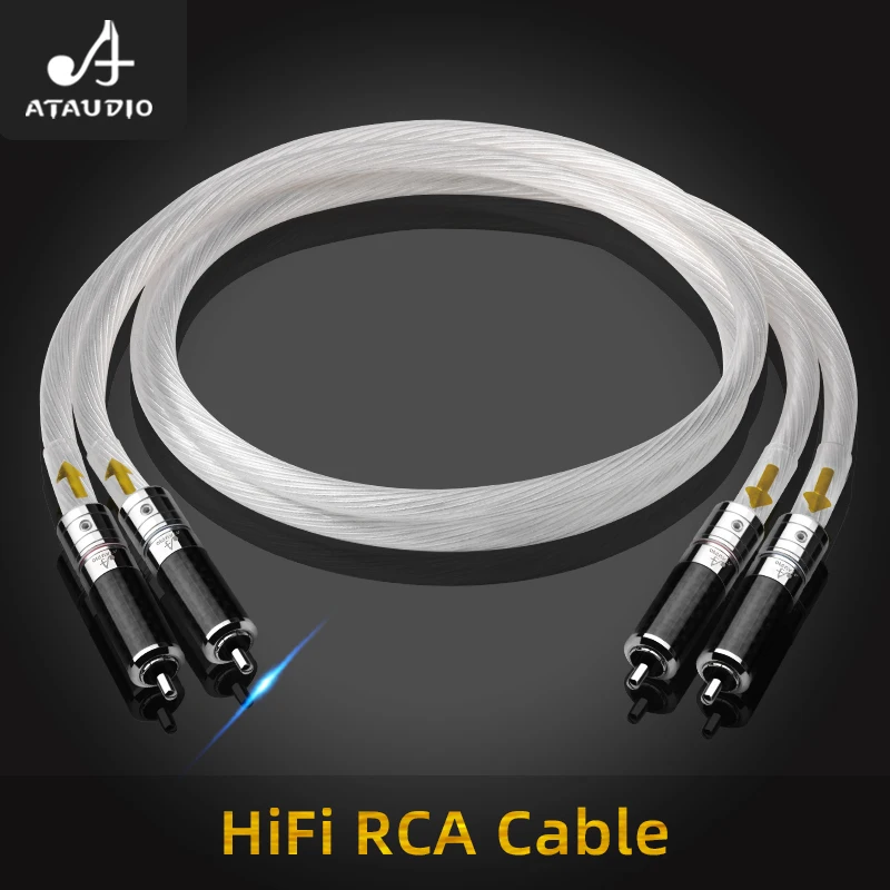 Кабель Hi-Fi 2RCA высококачественный посеребренный аудиокабель RCA штекер-штекер с