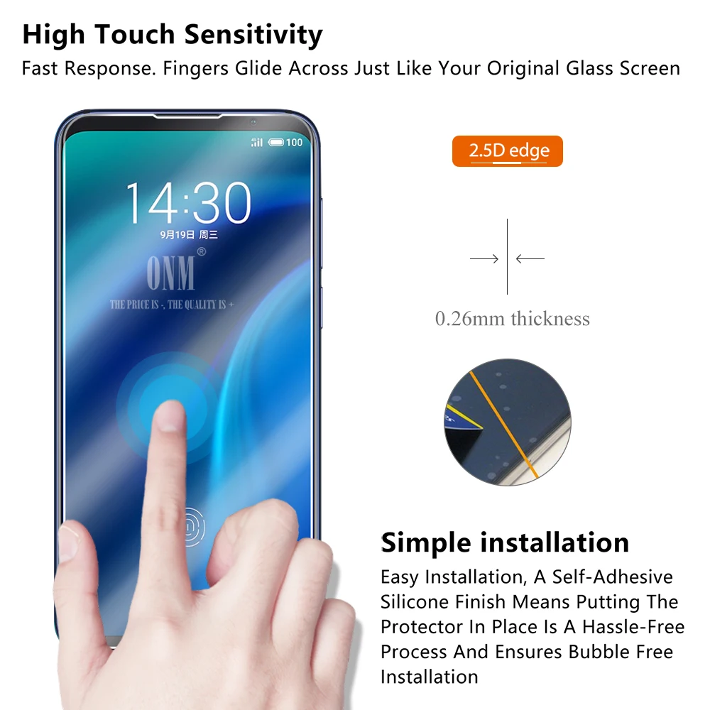 2 шт закаленное стекло для Meizu 16 защита экрана 16th 5 0 Защитная стеклянная