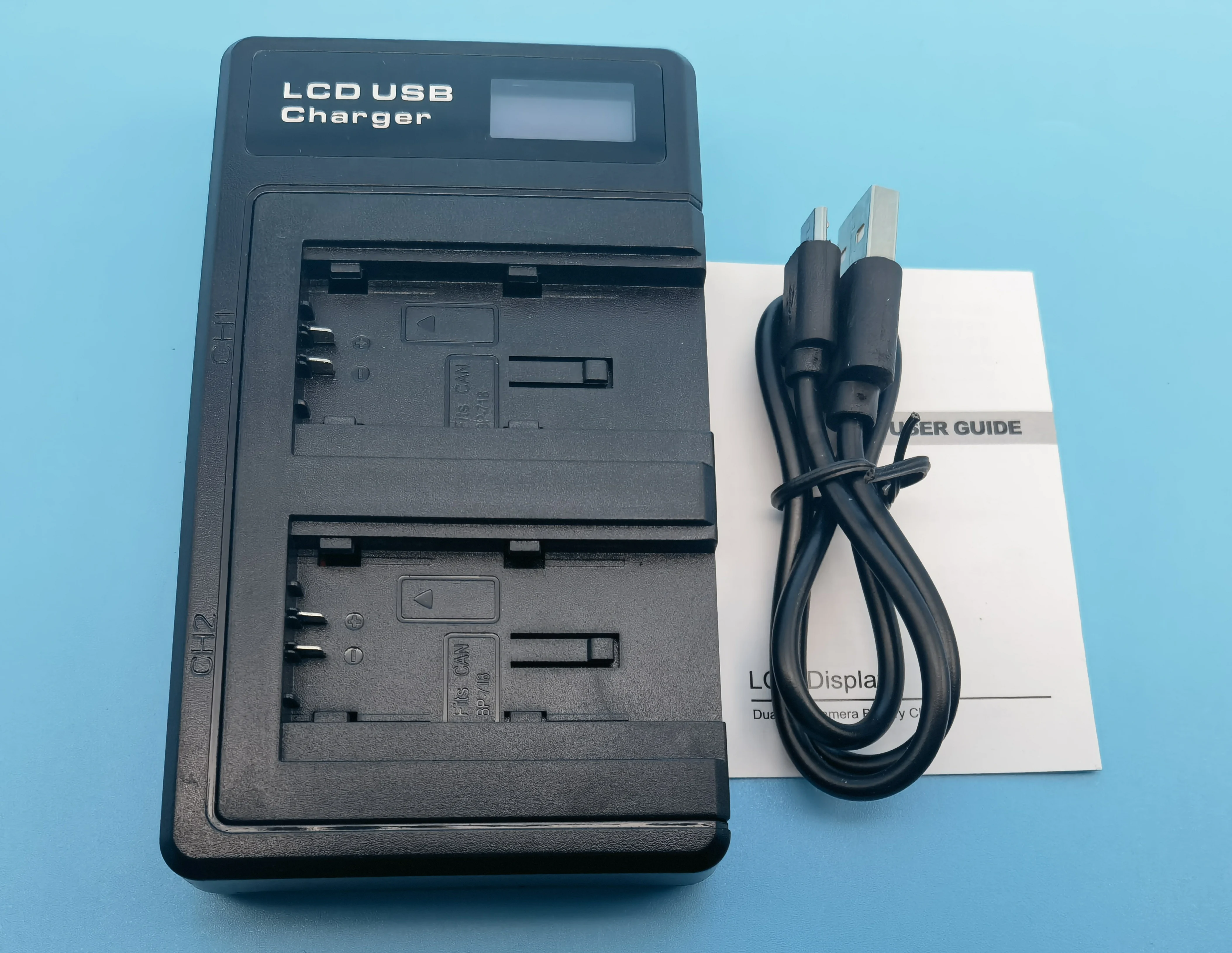 Зарядное устройство USB для фотокамер Canon зарядки аккумуляторов с ЖК-дисплеем BP718