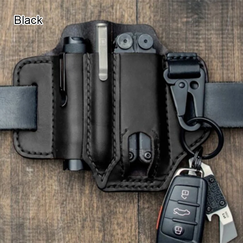 

Multitool Leather Sheath Pocket Organizer Storage Belt Waist Bag for Camping A66
