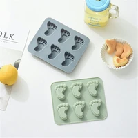 3d baby feet diy chocolate silicone cake mold for baking fondant cake decorating tools handmade soap molds kitchen accessories