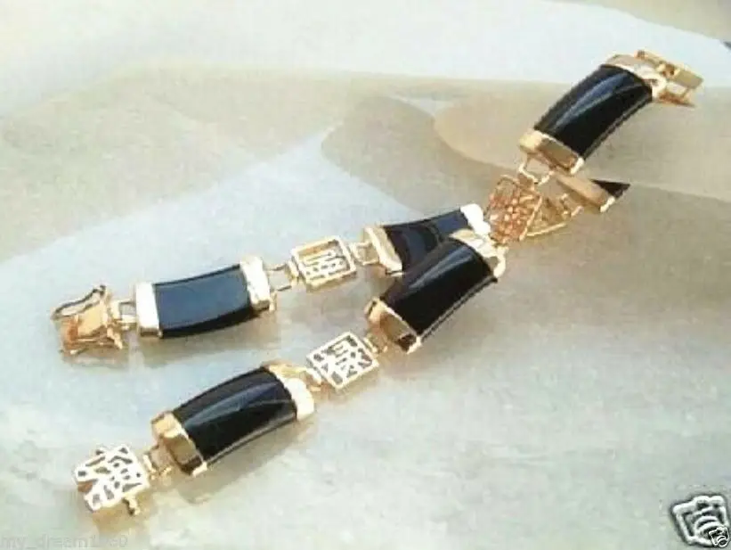 

Красивый женский черный браслет из жадеитного драгоценного камня