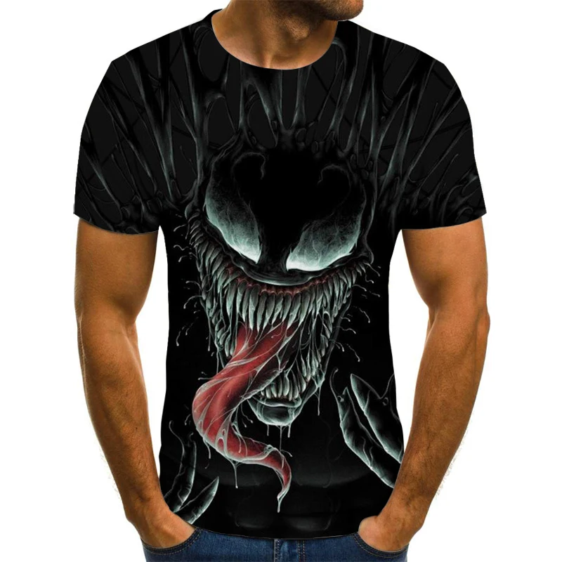 

2020 new cartoon venom T-shirt men and women 3D printing fashion short-sleeved T-shirt streetwear summer top