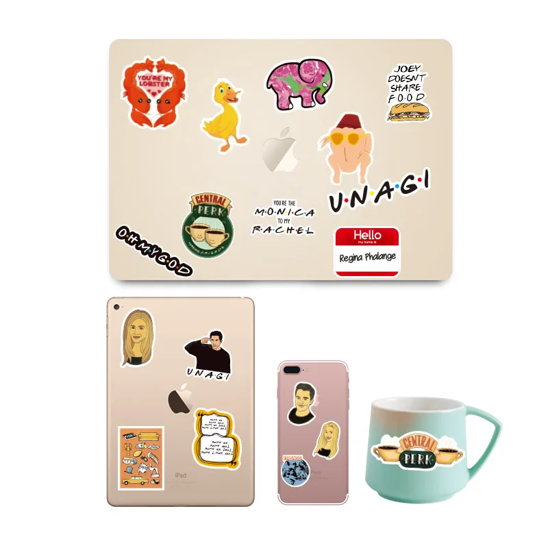 Забавный мультяшный Стикеры для друзей ноутбука чемодана скейтборда гитары