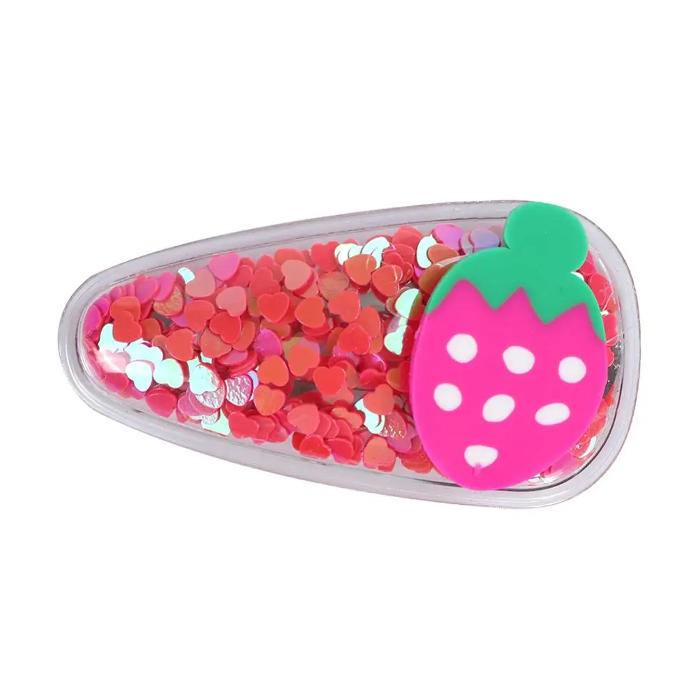 Милый зажим для волос защелкивающаяся заколка зыбучий песок прозрачные сладкие