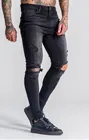 Рваные мужские джинсы, Мужские Черные Эластичные облегающие байкерские джинсы в стиле хип-хоп, модные брюки-карандаш из денима для отдыха, высокого качества