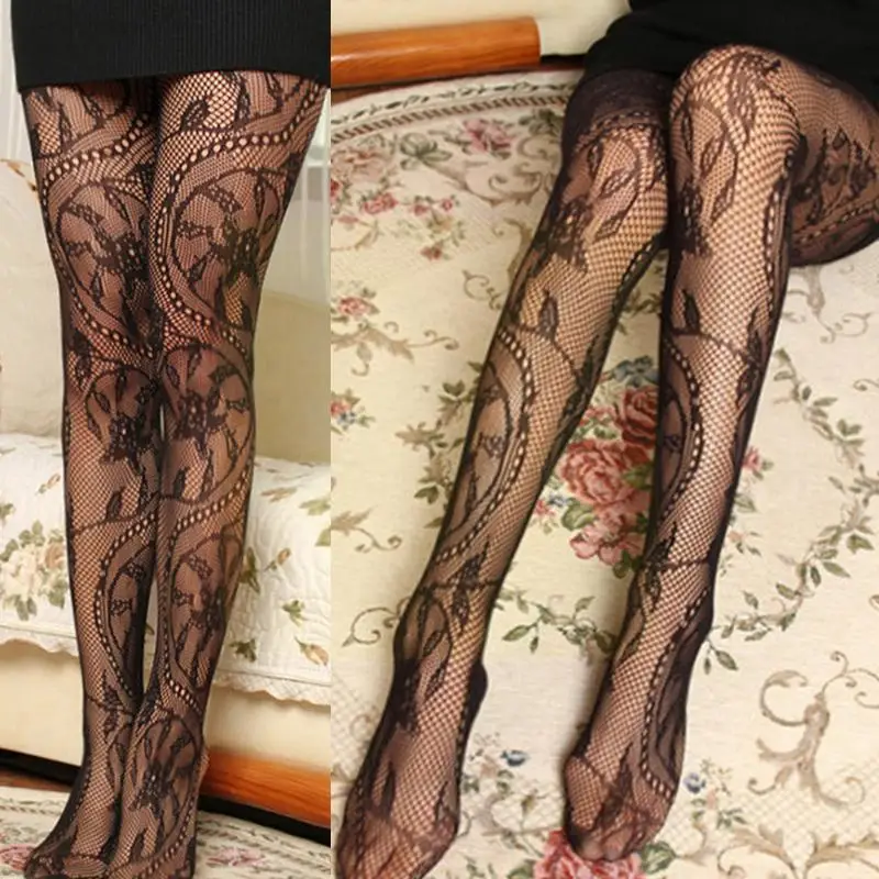 

Sexy Woman Retro Tattoo Lace Hollow Mesh Stockings Panty Socks Sexy Tornado Women Mesh Socks Small Women Accessories Totem D9h1