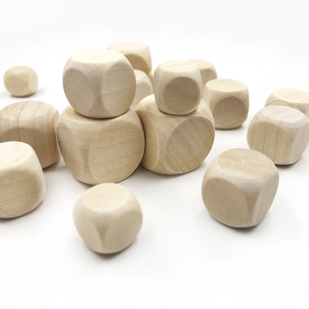 20 штук 6 двухсторонняя пустой деревянные кости вечерние СЕМЬЯ DIY игры печать