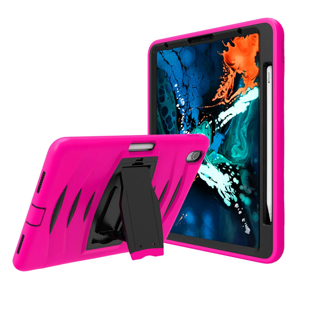 Для Apple iPad Pro 12,9 планшетный чехол 3-в-1 прикрепляющийся к противоударный PC+ силиконовый защитный чехол для планшета с кронштейн и держатель для ручки