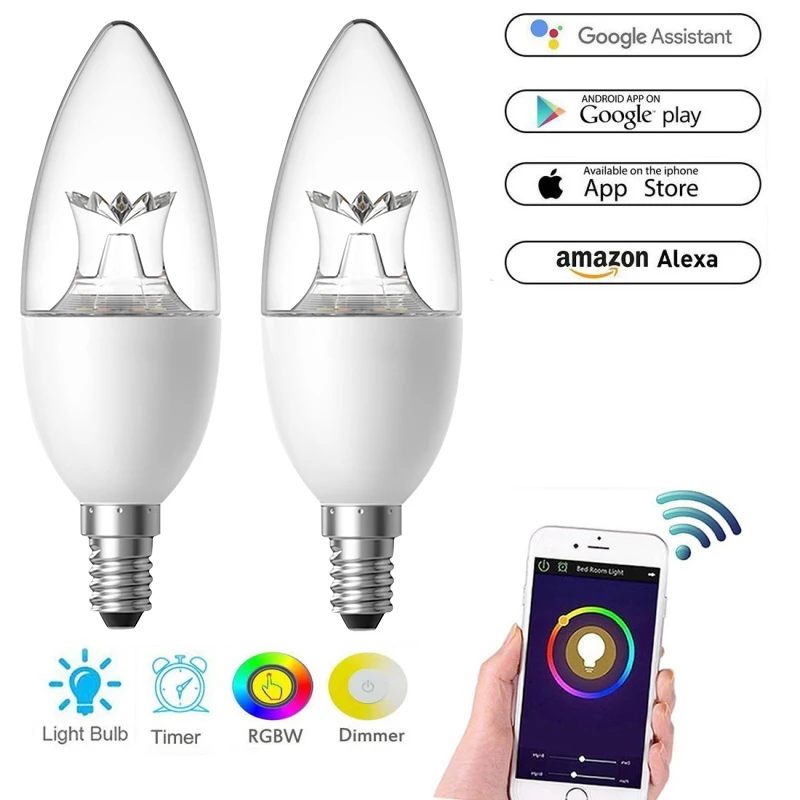 E27 E26 E14 B22 смарт лампа с Wi Fi лампы для домашнего освещения магический RGB + W