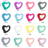 1pcs love heart food grade silicone teethers toy for baby chew diy necklace bracelet nursing gift