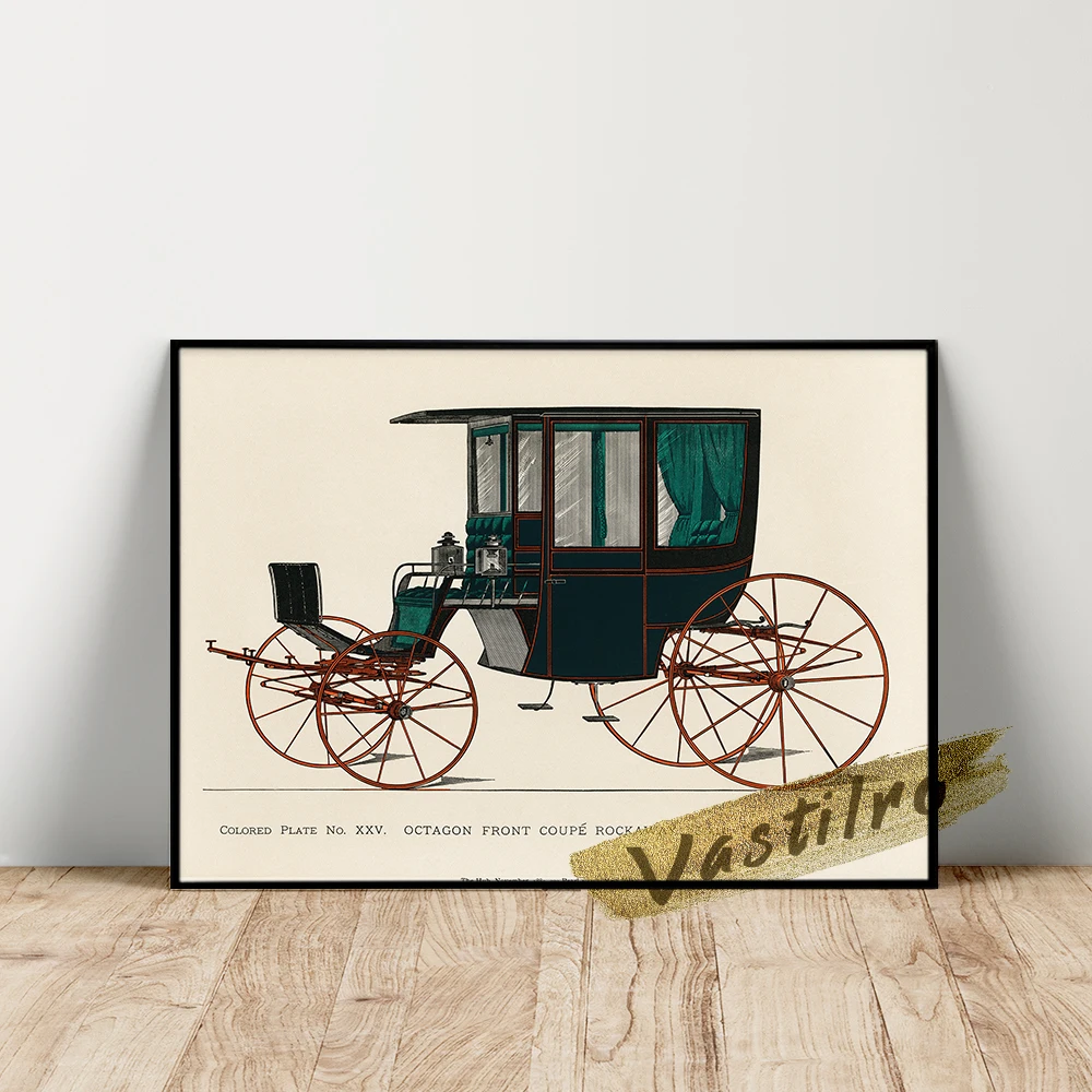 

Black Antique Carriage Poster, Vintage Coach Wall Painting, Rare Gharry Prints, Nostalgic Cart Wall Art, Bedroom Wall Stickers