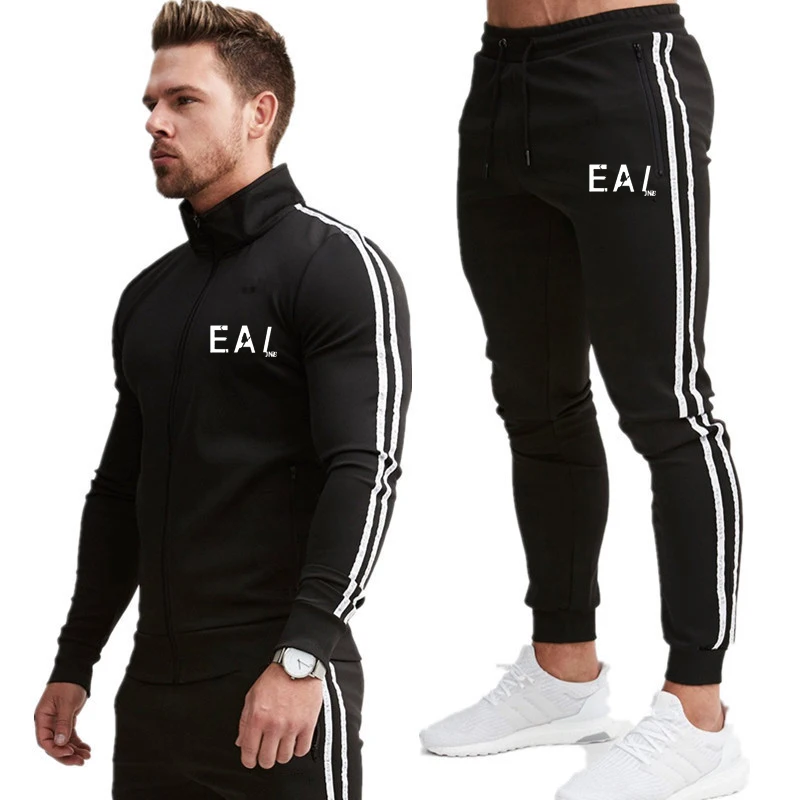 

2022 New Zipper Jacket + Sweatpants Men Tracksuit Moda Hombre Fashion hip hop Men's Set Autumn Men's Sports Suit 2 Piece Sets