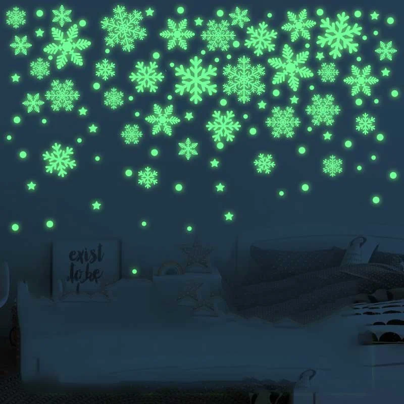 

Christmas Luminous Snowflake Stickers Background Wall Children's Room Decoration Christmas Party Home Decoration Supplies