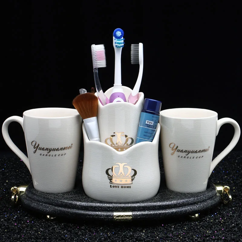 

Креативные наклейки, аксессуары для украшения ванной комнаты, европейские аксессуары для душа из пяти предметов, держатель для чашки