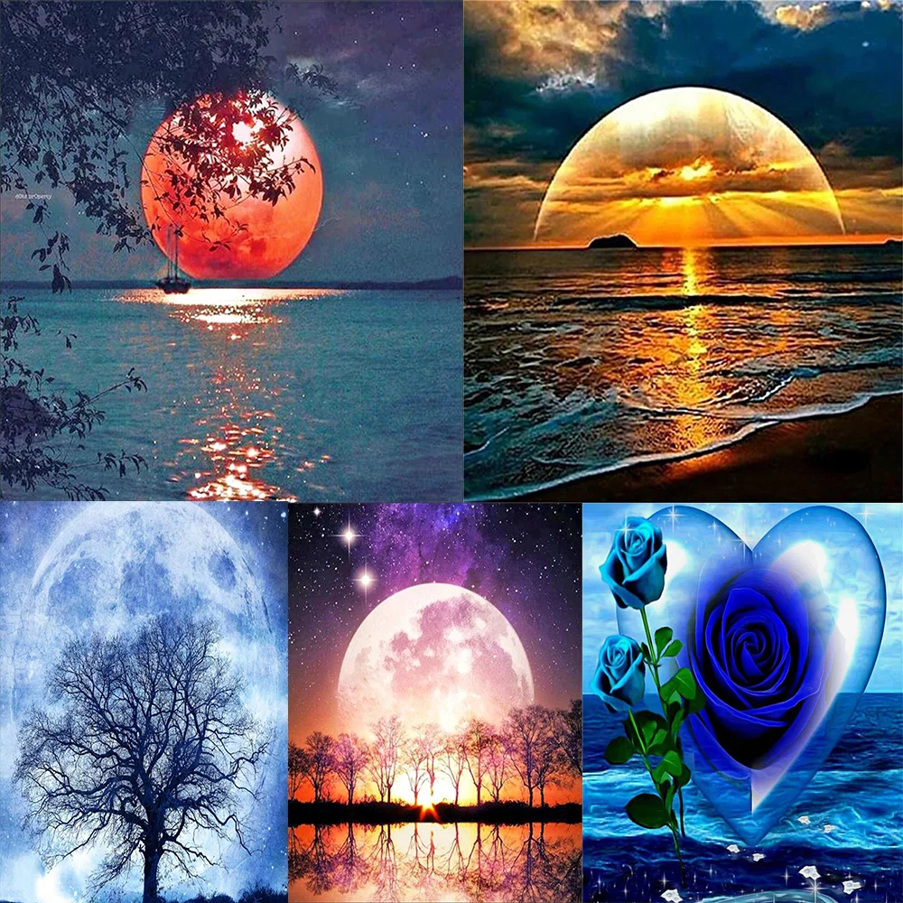 

Алмазная живопись 5d "сделай сам", полный круга, очаровательный закат, алмазная вышивка для дома, украшение, праздничные подарки