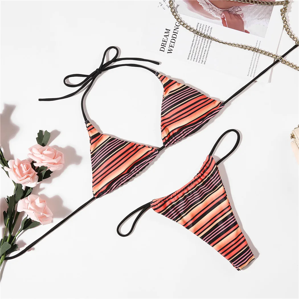 2021 стринги сексуальные бразильские купальники женские раздельные бикини с