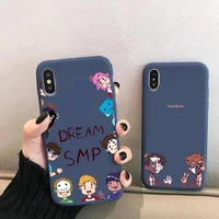 japan anime dream smp phone case for iphone 13 12 mini 11 pro xs max x xr 7 8 6 plus candy color blue soft silicone cover