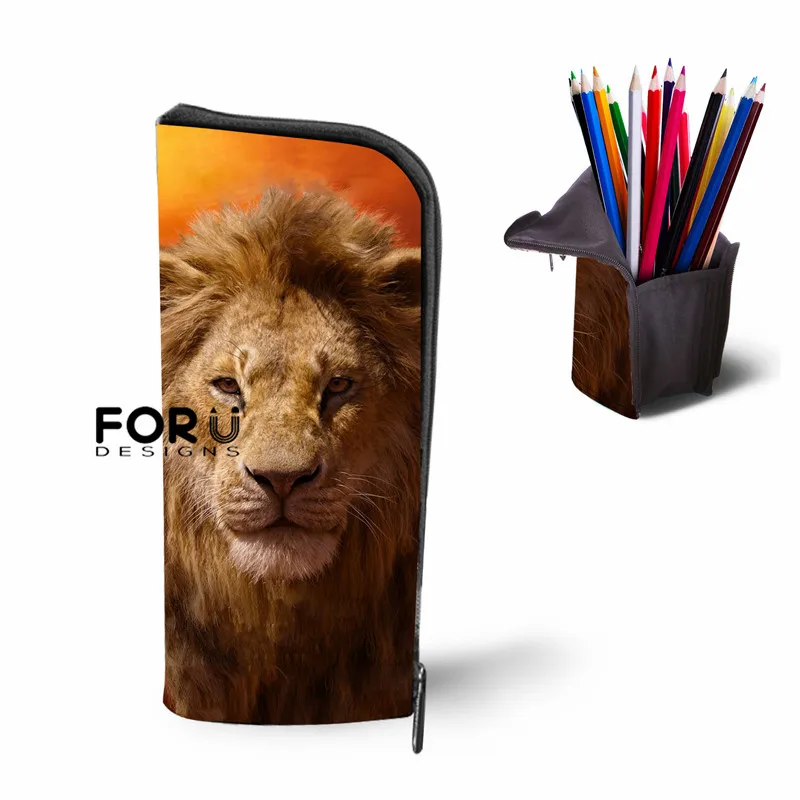 L5448D FORUDESIGNS/Школьный рюкзак с принтом «Король Лев» для мальчиков, повседневный мужской рюкзак для подростков, винтажная сумка с рисунком, 16 дюймов, Детская сумка - Цвет: L5448D