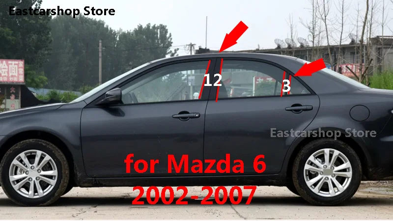 

Для Mazda 6 GG GH GJ GL 2012 2011 2010 Автомобильная Центральная средняя Колонка PC оконная отделка Декоративная полоса B C 2002-2009