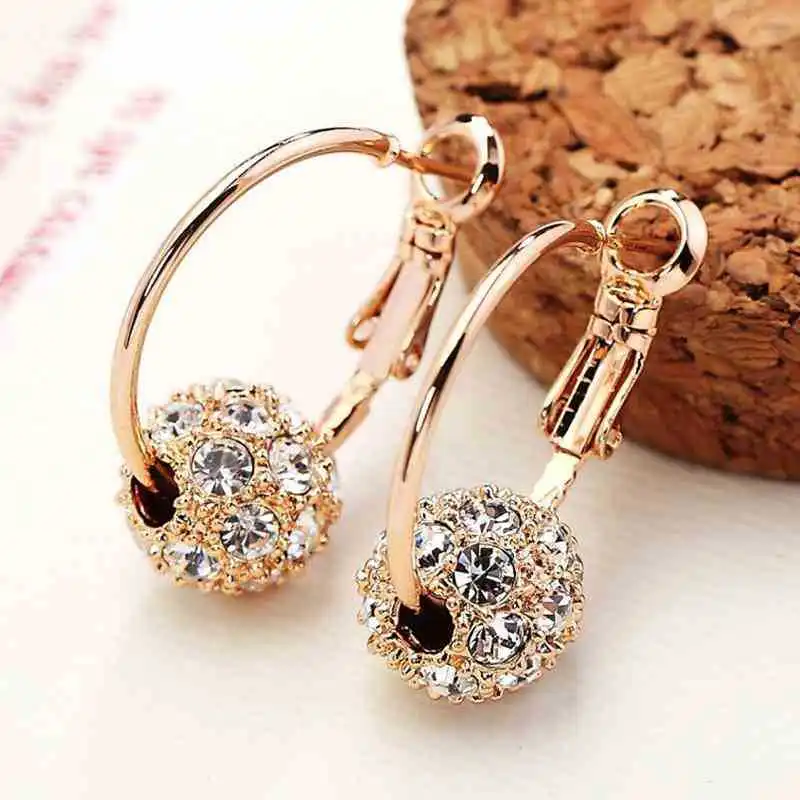 

3 Styles 2021 New Colorful Diamond Crystal Ball Earrings Lucky Transfer Bead Pendant Jewelry Accessories
