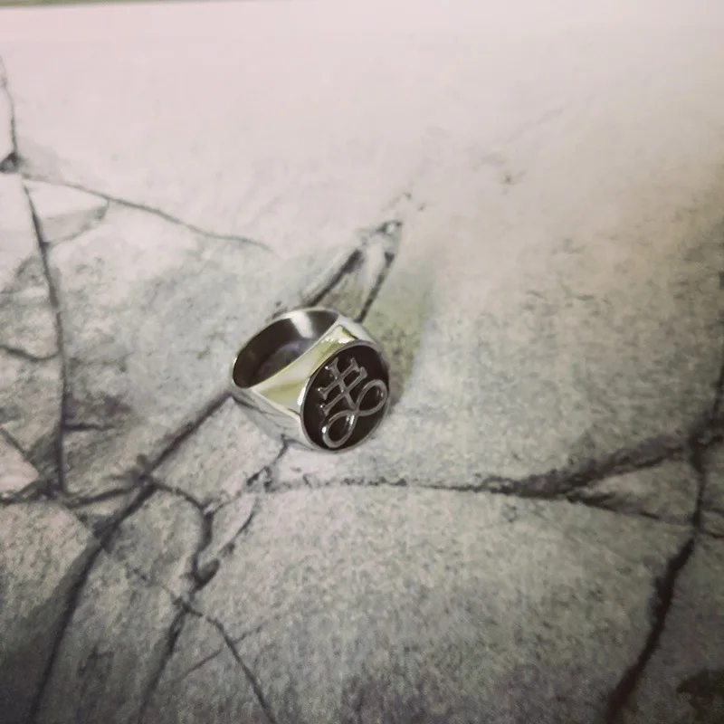 Превосходное серебряное кольцо сатана сигил Люцифера мужское из твердой