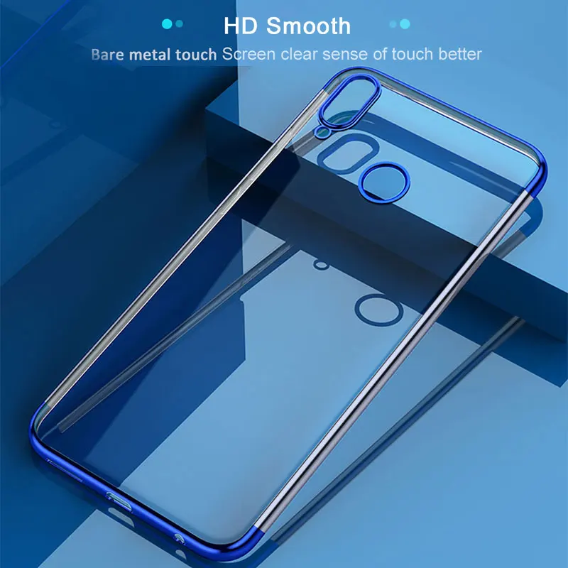 Силиконовый чехол для Huawei Y7 Prime 2019 противоударный роскошный бампер прозрачный