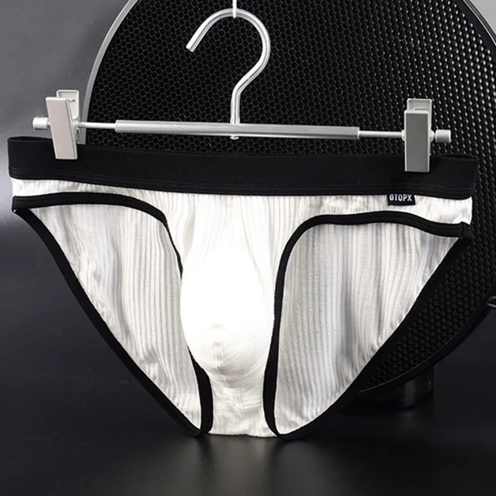 

Threaded Mens Sexy Bulge Convex Pouch Briefs Underwear Underpants Sports Trunks Men's Erotic Lingerie Sissy Panties