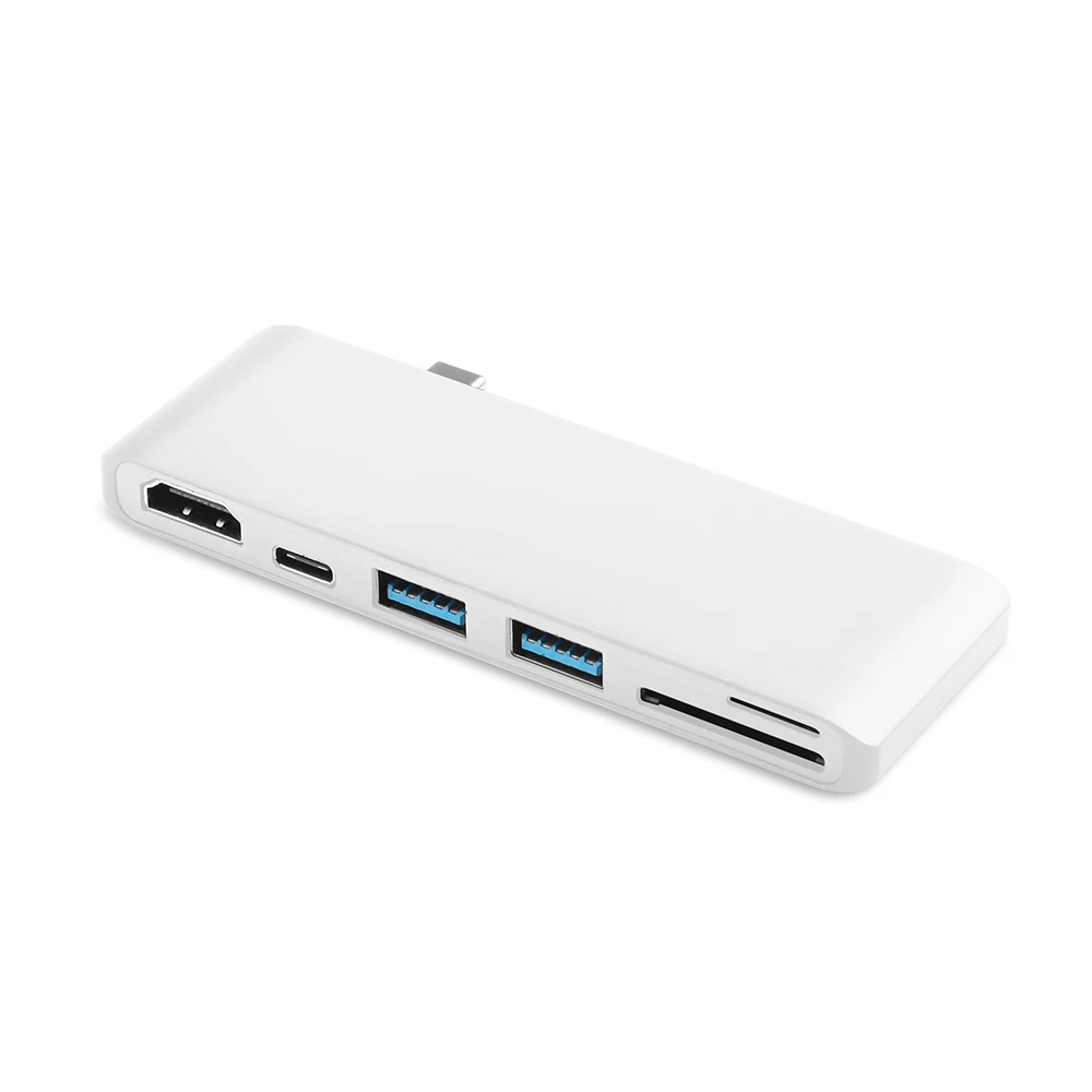 6 в 1 USB C концентратор Многофункциональный Тип C адаптер к HDMI SD/Micro кард-ридер и 2 USB 3,0 порта для нового MacBook Pro 15 16 Air 13
