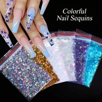 3d laser butterfly sequins for nails holographic nail art glitter flakes mixed colors sparkly nail sequin decorations manicure