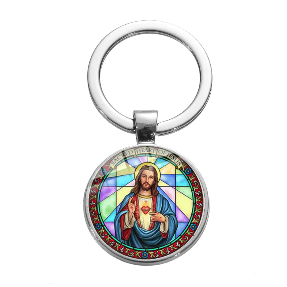 SONGDA рыба с крестом знак Иисуса Брелок-Шарм религиозный Ichthus I Love Jesus Cross Peace glass Photo Dome сувенир-брелок для ключей