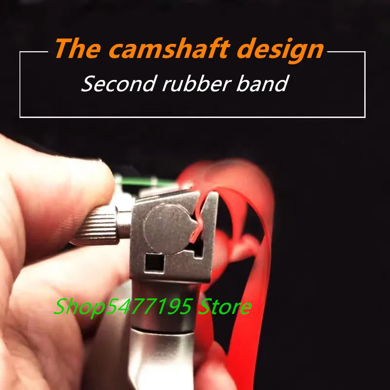 

High power titanium alloy TC21 free tie camshaft quick clip flat rubber band slingshot high precision fiber optic sight