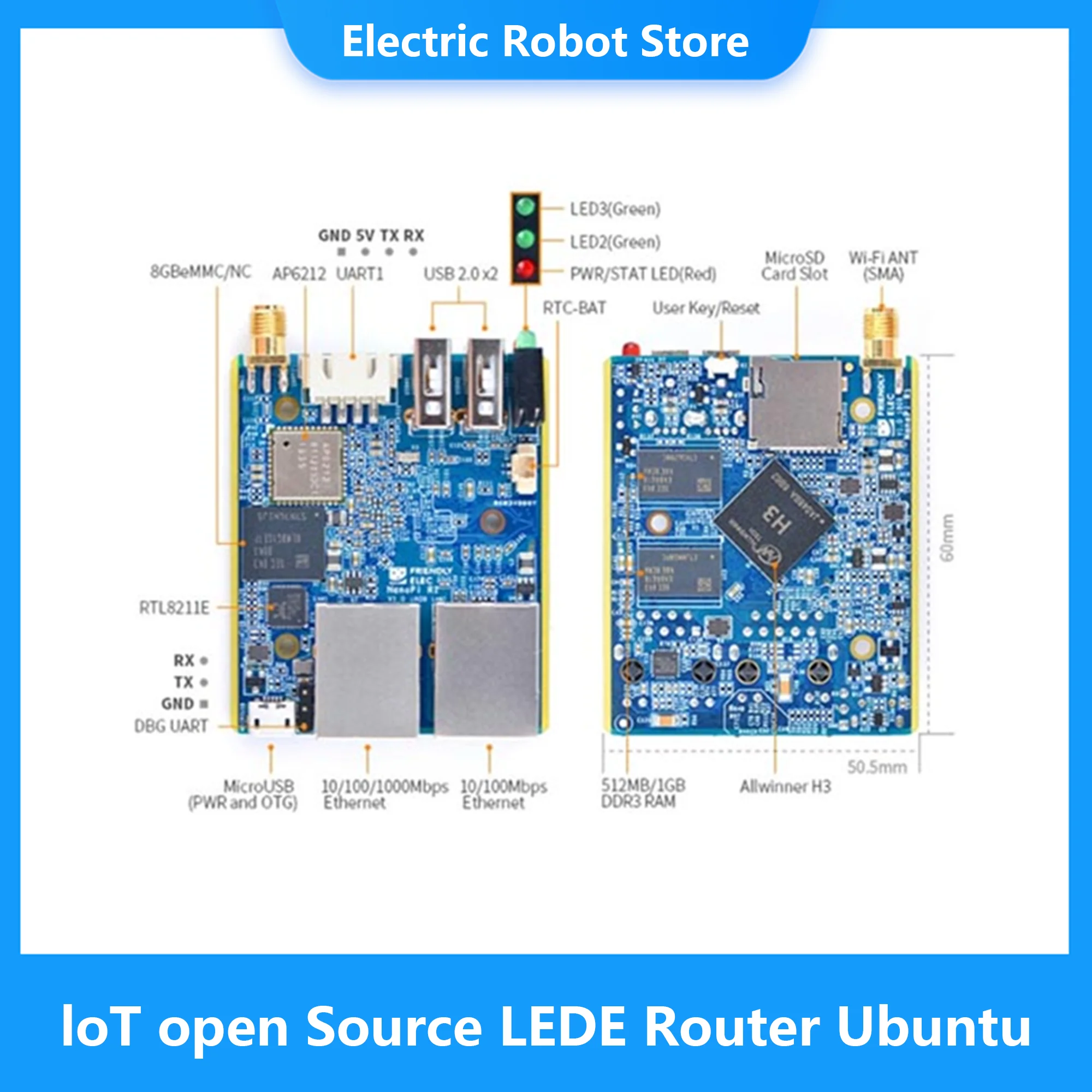 Дружественный NanoPi R1 беспроводной S Интернет вещей IoT с открытым исходным кодом LEDE
